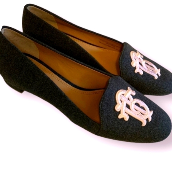 Tory BURCH Wool Embroidered Accent Loafers - Picture 2 of 4